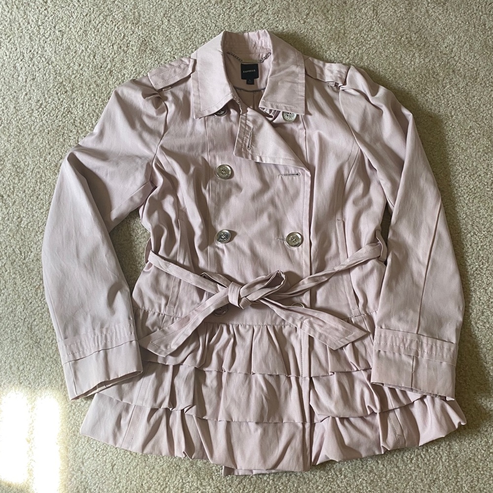 Express Ruffle peplum coat